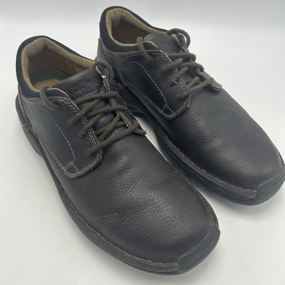 Timberland Smart Shoes Men 8.5 M Comfort 54556 Leather Brown Casual Pebbled Lace